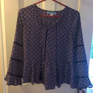 Dina Be purple peplum blouse